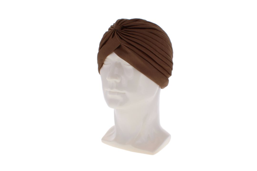 24 X WOMEN HAIR TURBAN HEAD WRAP BROWN