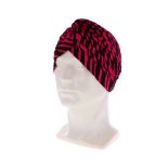 24 X PINK & BLACK STRIPED TURBAN