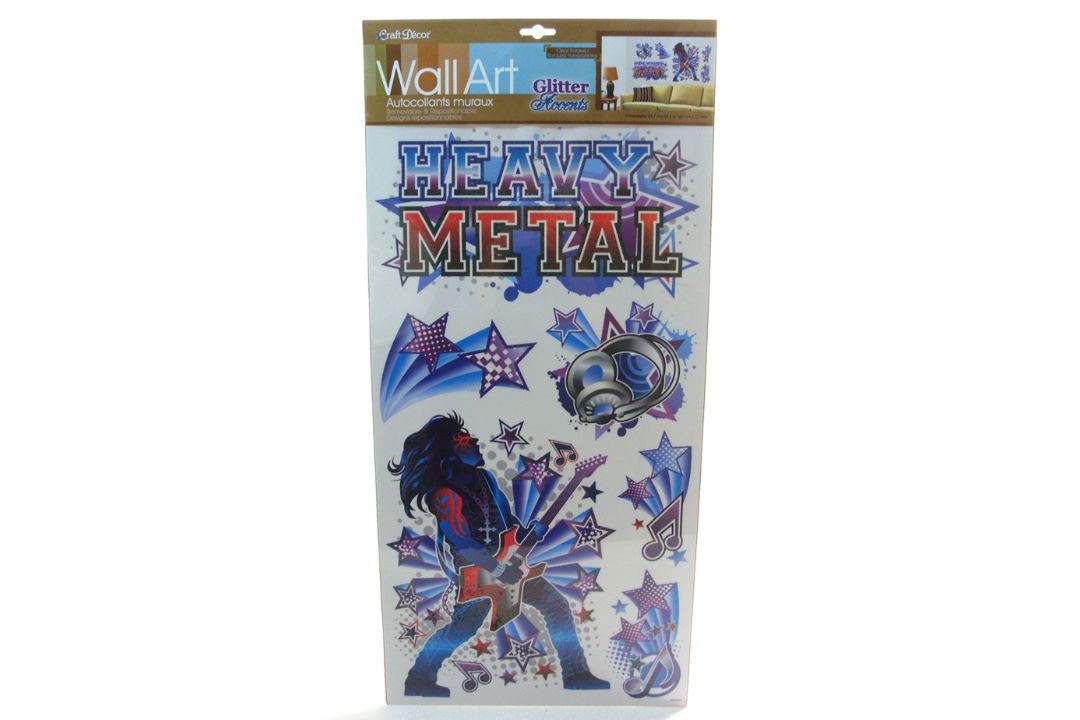72 X WALL ART AUTOCOLLANTS HEAVY METAL