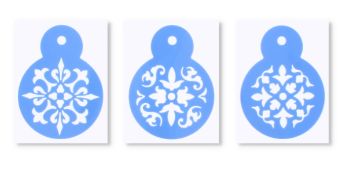 800 X CAKE DECORATING CAKE STENCIL BLUE