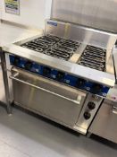 1X BLUE SEAL ELECTRIC OVEN RANGE WITH CONVECTION OVEN E56D