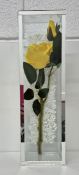 SINGLE GLASS ENCASED SILK ROSE, BATCH OF 10