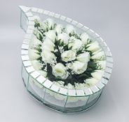 HANDCRAFTED GLASS TEARDROP SILK FLOWERS, BATCH OF 10