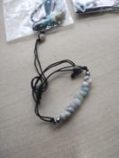 AMAZONITE CRYSTAL CHIP BLACK COTTON ADJUSTABLE BRACELET JOB LOT OF 26- BRAND NEW