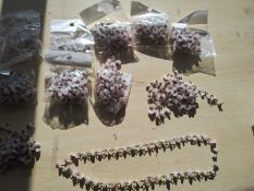 ROSE QUARTZ CRYSTAL CHIP SS + GOLD TONE LINK NECKLACE JOBLOT OF 10 - BRAND NEW