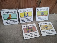 JOBLOT OF 7 - STAR SIGN COASTERS - VARIOUS DESIGNS - BRAND NEW