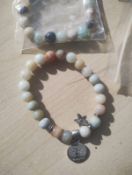 AMAZONITE +FLOWER + TOL CRYSTAL BEADED BRACELET JOB LOT OF 4- BRAND NEW