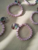 RQ BEADED CRYSTAL CHAKRA TOL BRACELET JOB OF 5 - BRAND NEW