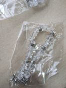 CLEAR QUARTZ- CRYSTAL CHIP SS 6 BEAD BRACELET JOB LOT OF 9 - BRAND NEW