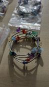CHAKRA CRYSTAL CHIP 4 STRAND WRAP AROUND BANGLE JOBLOT OF X15 - BRAND NEW