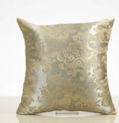 X100 PREMIUM GOLD YELLOW FLOCK CUSHIONS COVERS - FLORAL DESIGN- MEASURES 16X16"/40X40CM
