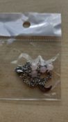 ROSE QUARTZ CRYSTAL MOON + CROSS SS BRACELET JOB LOT OF 14 - BRAND NEW