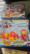 MARVEL SPIDEY AMAZING FRIENDS – IRON MAN IRON RACER SET – NEW – JOBLOT OF 13