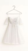 DESIGNER WHITE LABEL DRESS SHORT WHITE TULLE RRP £665 SIZE 38 (M)