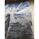 CHANNEL - END CAPS BLACK - 41 X 41MM PACKS OR 100 - JOBLOT OF 4