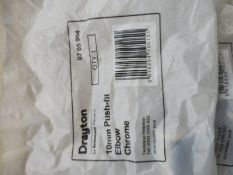 DRAYTON 10MM PUSH FIT ELBOW CHROME - QTY 1 - 0705904 - JOBLOT OF 30 PACKS - NEW