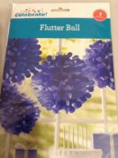 100 INDIVIDUALLY WRAPPED TISSUE PAPER POM-POMS FLUTTER HONEYCOMB BALL, (MIXED COLOURS), RRP £1,000