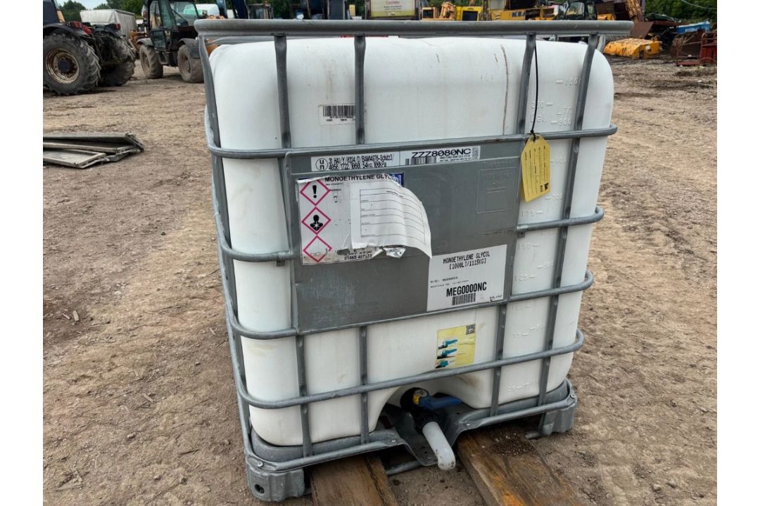 1000 LITRE MEG IBC TANKS – MONOETHYLENE GLYCOL BULK STORAGE CONTAINERS - Image 5 of 5
