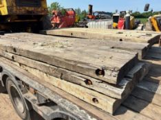 7 X HARDWOOD TIMBER BOG MATS / TRACKWAY MATS / GROUND PROTECTION MATS / CRANE MATS