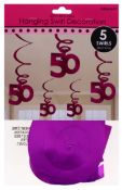 96 X 50TH B-DAY-HANGGING SWIRL PINK