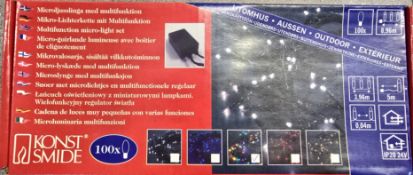BULK LOT OF 6 KONSTSMIDE 100 LED MULTI COLOURED CHRISTMAS LIGHTS RRP £14.99 EACH