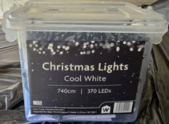 BULK LOT OF 120 BRAND NEW 370 COOL WHITE LED CHRISTMAS LIGHTS MASSIVE RESALE POTENTIAL
