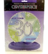 288 X BIRTHDAY 30TH PRISMATIC HONEYCOMB CENTERPIECE