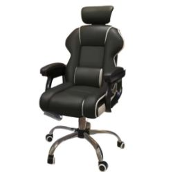 GAMING CHAIR ERGONOMIC DESIGN WITH HEADREST AND LUMBAR PILLOW ROTATABLE HOME PU LEATHER OFFICE CHAIR
