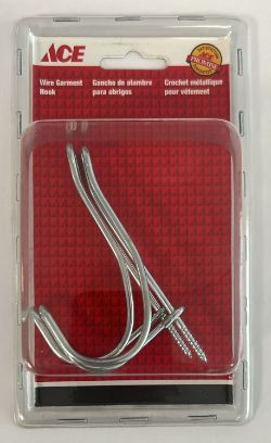 576X ACE HARDWARE WIRE GARMENT HOOK - ZINC PLATED STEEL