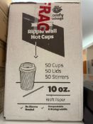 BOX OF COFFEE/HOT DRINKS CUPS AND LID NEW