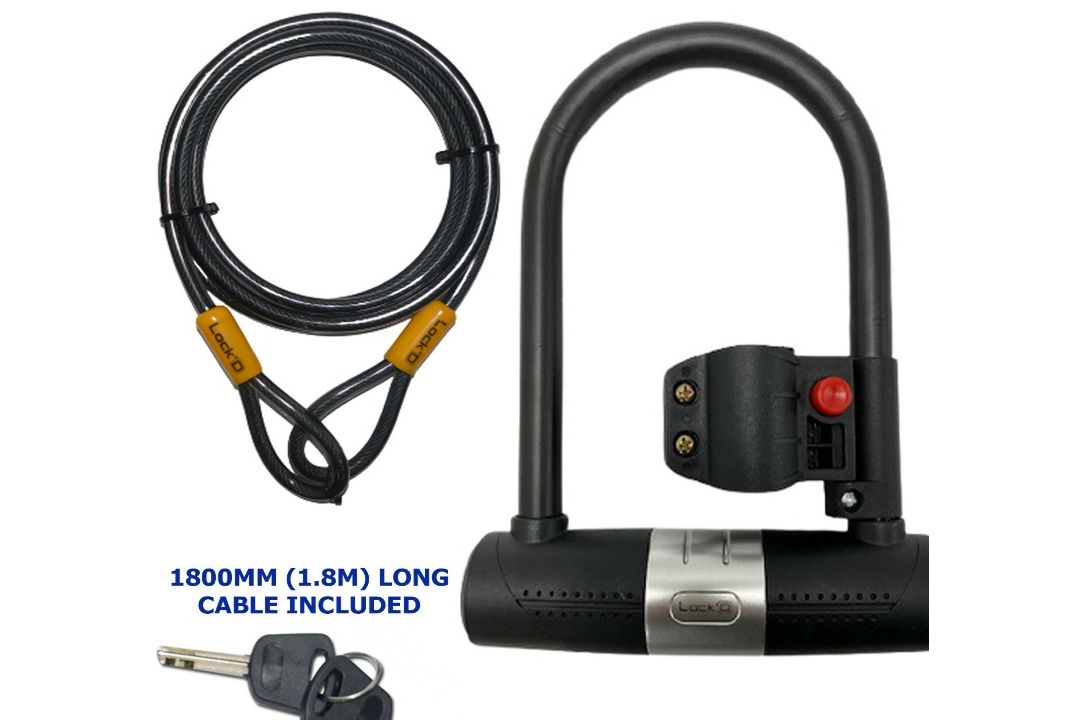 500 X U SHAPED BIKE LOCK WITH TWO KEYS 1.8M HEAVY DUTY CABLE WITH BRACKET BIKE D LOCK RRP £13000+