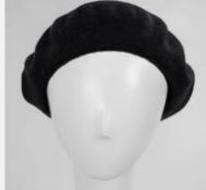 40 X BLACK WOOL BERET HAT SIZE 55