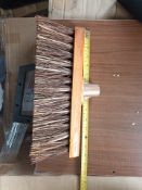 288 × 12-INCH HEAVY DUTY GARDEN & YARD BROOM HEAD - NATURAL COCO BRISTLES WITH WOODEN BLOCK