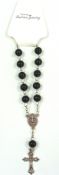 120 X ROSARY BRACELET BEADS SAINTS BLACK