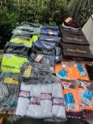WORK WARE PALLET HIVIZ POLO SHIRTS SHORTS PANTS SAFTET TRAINERS GLOVES SOCKS