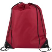 400X BURGUNDY 210D POLYESTER DRAWSTRING BAGS