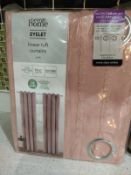 EYELET LINEAR TUFF VELVET CURTAINS PINK 168CM X 137 CM 1 SET PACKAGES