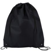 400X BLACK 210D POLYESTER DRAWSTRING BAGS