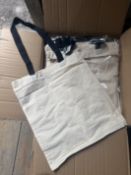 200X 6OZ 100% COTTON SHOPPER TOTE BAGS WITH BLACK HANDLES