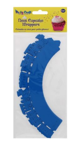 288 X PARTY CRAFT NEON CUPCAKE CHOO-CHOO BLUE