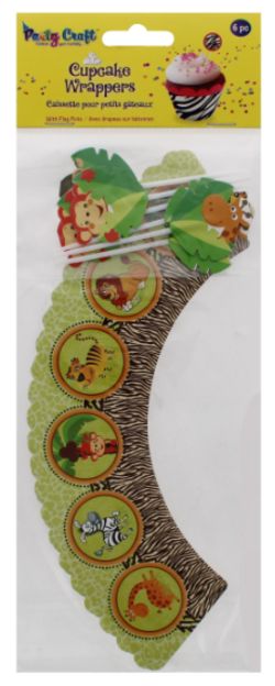 288 X PARTY CRAFT CUPCAKE WRAPPERS JUNGLE PALS