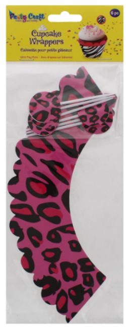 288 X PARTY CRAFT CUPCAKE WRAPPERS LEOPARD DIVA