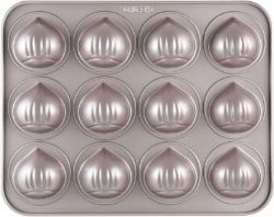 CHEFMADE PROFESSIONAL MUFFIN CAKE PAN CHAMPAGNE GOLD 12-CAVITY NON-STICK RRP £25