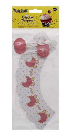 288 X PARTY CRAFT CUPCAKE WRAPPERS BABY GIRL