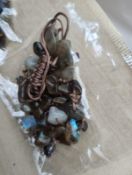 CITRINE GREEN + AMETHYST ADJUSTABLE EYE CHIP CHRYSTAL BRACELETS- PACKAGING - JOBLOT OF 15