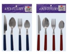 120 X 4PC PLASTIC CUTLERY SET-ASSTD