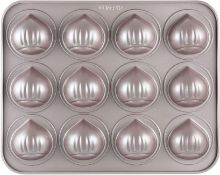 CHEFMADE PROFESSIONAL MUFFIN CAKE PAN CHAMPAGNE GOLD 12-CAVITY NON-STICK RRP £25