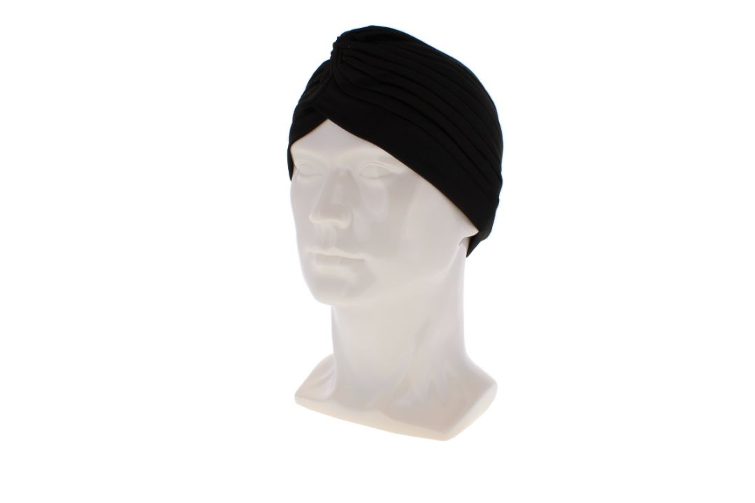 24 X WOMEN HAIR TURBAN HEAD WRAP BLACK