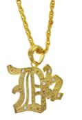 24 X L-SIZE B2 SIGN GOLD PENDANT NECKLACE