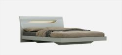 LILLY KINGSIZE BEDFRAME WITH LED LIGHT SHELF IN COOL GREY HIGH GLOSS RRP £1199